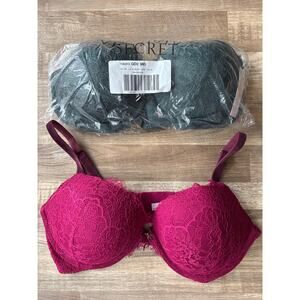 NWT Women's Victoria Secret Dream Angels Lace Push Up Bra Bundle size 38D